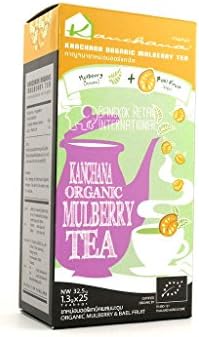 Kanchana Thai Herbal Premium Organic Mulberry Tea & Bael Fruit 25 Sachets Net Wt. 32.5 G.
