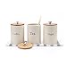 Hot Sale X022 Set of 3 Metal Food Storage Tin Canister/Jar/kitchen Containers/Home Gift with Bamboo Lid