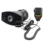 GAMPRO Car Recording Siren Speaker, 12V 80W 3 Tones Car Siren Horn Speaker and Mic PA Speaker System with Recording Function, Volume Control, Switch on-Off Function, Status Indicator Light