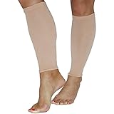 A.M.P.S Women's Calf 20-30 Mmhg Compression Sleeve Large Beige