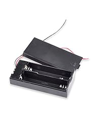 httx 18650 soporte de batería, 2 ranuras 3,7 V 18650 caja de almacenamiento de la batería con interruptor de encendido y apagado 6 inch Bare Wire Leads
