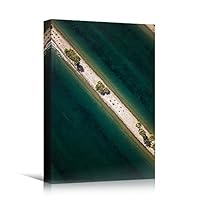 Canvas Wall Art Seashore Pathway Beach Beach Blue Coastal Cool Photography Relax/Calm - 12x18 inches