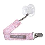 BooginHead - PaciGrip Pacifier Clip and Pacifier Holder with Universal Loop - Lotus, Pink and Taupe