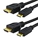 Fosmon (2 Packs - 6 Feet) Gold Plated High Speed Mini HDMI to HDMI Cable - Supports Ethernet | 4K | 1080p | 3D | Audio Return