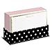 Graphique Classic Dot Flat Note Cards, Sleek Pink, Black and Gold Scalloped Note Card Stationery w/ Printed 