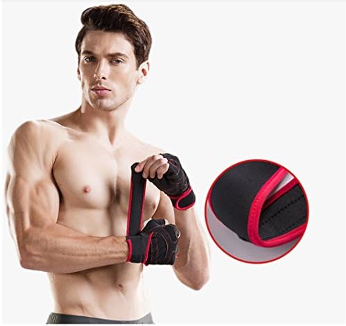 XUEXIN Sport Bracelet fitness gloves male equipment training female palm rest bar dumbbell exercise half finger non-slip pull up movement wrist (a pair) , s