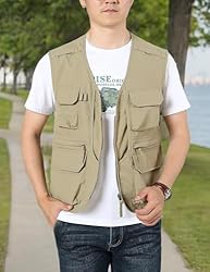 Flygo Men's Utility Cargo Vest Outdoor Summer Work