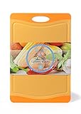 Spigo Antimicrobial Cutting Board with Cleantec Technology, 17.25x11.75x.39, Orange