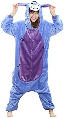 Unisex Costume Animal Cosplay Onesie Adult Pajamas Cartoon Sleepwear (XL, Donkey)