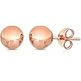 Pori Jewelers Premium 14K Gold Ball Stud Earrings - Available in Yellow, Rose & White Gold- Multiple Options Available