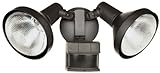Heath Zenith HZ-5318-BZ Motion-Sensing Shielded Wide-Angle Twin Security Light, Bronze