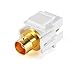 TNP BNC Keystone Jack Insert Connector (5 Pack) Socket Female Snap In Adapter Port Gold Plated Inline Coupler For Wall Plate Outlet Panel Mount (White)
