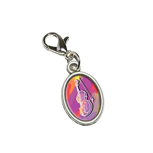 Graphics and More Violin Player - Band Instrument Music String Antiqued Bracelet Pendant Zipper Pull Oval Charm with Lobster Clasp