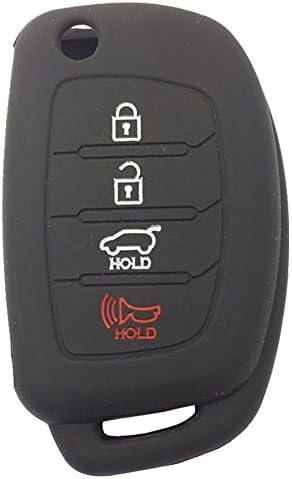 ALIWI Silicone Key Cover Protector Jacket Key Skin Keyless Entry Remote Smart Key Fob Shell Case for Hyundai Elantra Sonata Tucson I40 IX35 I45 4 Buttons 100% SATISFACTION GUARANTEE (Black)