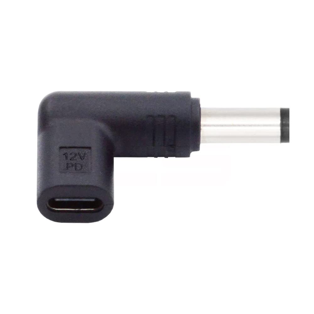 Cablecc USB 3.1 Type C USB-C Female to DC 12V 5.5x2.1mm Plug 90 Degree Angled Adapter PD Emulator Trigger