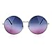 Classic Oversize Joplin Style Hippie Round Circle Lens Sunglasses Silver Blue Purple