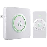 AVANTEK DW-11 Wireless Doorbell, Waterproof Door Chime Kit Operating at Over 1300 Feet with 52 Melodies, CD Quality Sound and LED Flash