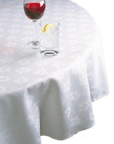 Egyptian 100% Cotton TABLECLOTH Damask Ivy Leaf Fine Table Linen Cloth Cover, ROUND - 68inch (173cm)