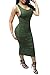 Bess Bridal Women's Sexy Vest Fold Slim Bodycon Midi Tight Long Party Tank Dress