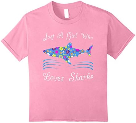 Kids Shark Shirts For Girls - Cute Kids Shark Gift Tees 8 Pink