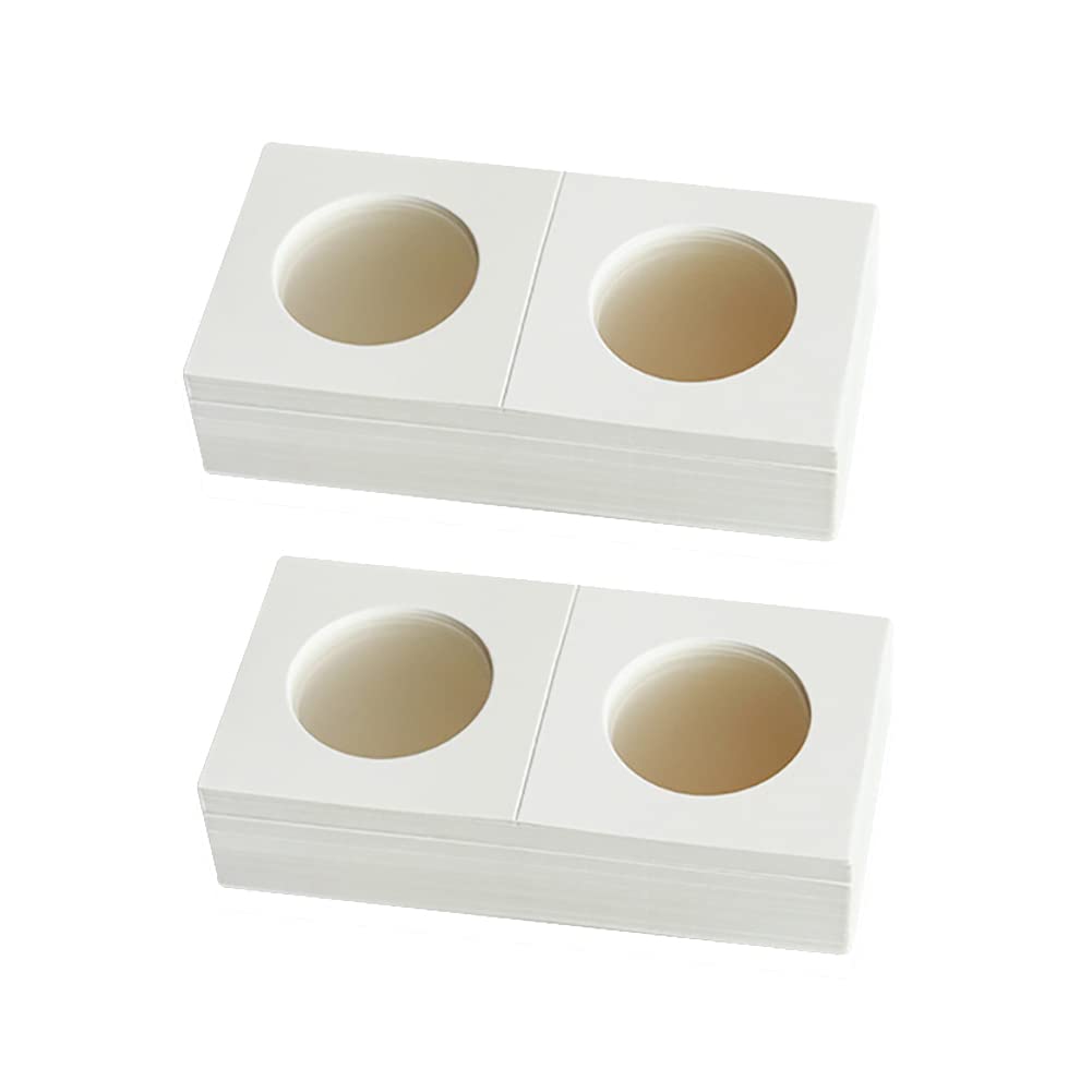 JIHUOO 100 Pcs Cardboard Coin Flips Coin Protector Sleeves Coin Display Cases Paper Coin Holders Books Coin Collection Supplies for Colletors