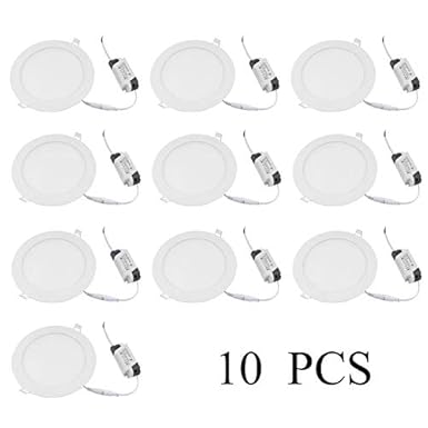 2800-3500K 6000-6500K LED Panel Light 120 Degree Beam Angle Recessed LED Flat Panels 10 PCS 15W Round Down Light