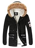 LILBETTER Men's Hooded Faux Fur Lined Warm Coats Outwear Winter Jackets
