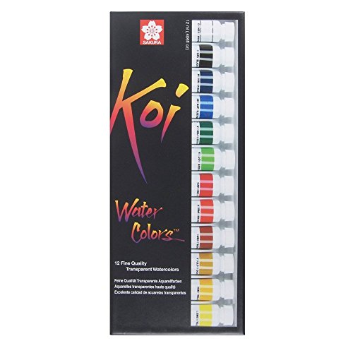 Koi Watercolor Paints 12ml 12/Pkg-Assorted Colors