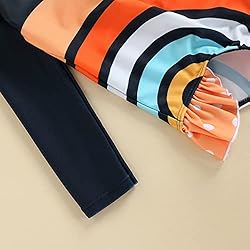 Little Girls Ruffled Rainbow Striped Bathing Suits
