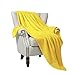 Exclusivo Mezcla Fleece Throw Blanket Extra Large, Super Soft and Warm Blankets for Couch, Sofa and Bed Waffle Textured, Cozy, Fuzzy and Lightweight (Vibrant Yellow, 50x70 inches)