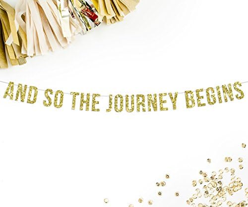 And So The Journey Begins Party Banner | engagement party wedding reception baby shower decor