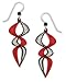 Adajio by Sienna Sky Red Black Filigree Double Helix Sterling Silver Earrings 7417