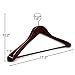 J.S. Hanger Extra Wide Rounded Shoulder Walnut Finish Wooden Coat Hangers with No-slip Bar, 3 Pack