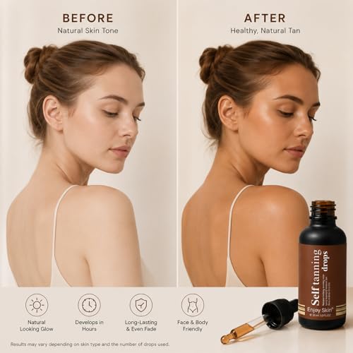 30ml Self Tanning Drops, Self Tanning Drops, Tan Shine for All Skin Types, Custom Tan, a Sunless Tanning Effect(Brown)