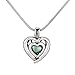 MYAROMA FINDINGS Heart Locket with Green Freshwater Pearl Pendant Necklace