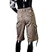 Pro Club Men's Cotton Twill Cargo Shorts with Belt, Khaki, 48
