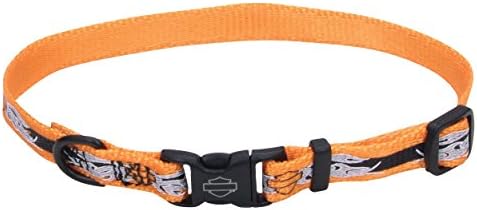 Harley-Davidson Orange Bar and Shield Tribal Flames Reflective Dog Collar