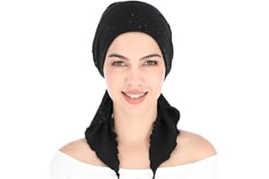 Madison Headwear Pretied Head Scarves for Women Featuring A Unique Sparkly Foil Finish and Stretchy Ribbed Fabric