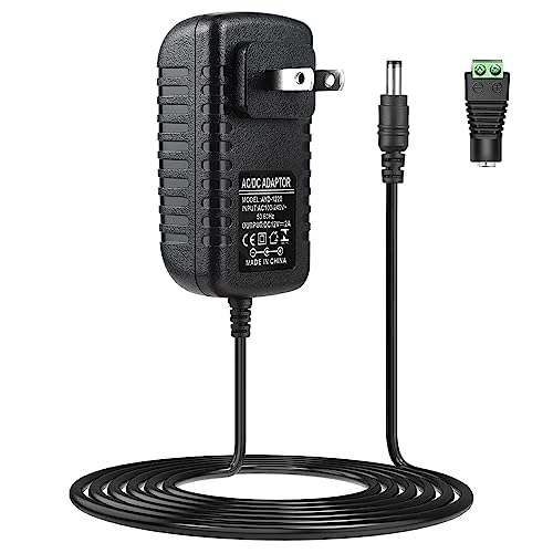 Photo 1 of LightingWill 12V Power Supply, 24W Power Adapter, 110V AC to 12V 2A DC Converter, Wall Plug Transformer for 12V Devices with 5.5/2.1mm DC Connector