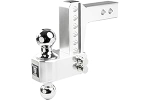 BulletProof Hitches - 2.0" Aluminum Trailer Hitch (14,000 lb. Rating) - Adjustable Hitch with 4" Drop/Rise and 2" & 2-5/16" D