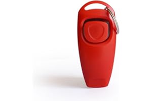 2 in 1 Pet Whiste Training Clicker with Wrist Strap, Suitable for Dog, Cat, Bird or Other Pets(Red)