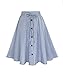 Hemlock Office Skirt Dress, Women Stretchy Waist A Line Drawstring Dress (XL, Blue)