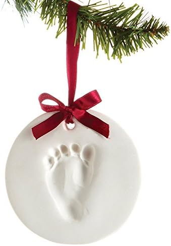 Baby Handprint Ornament Kit, New and Improved Babyprints Baby Handprint or Footprint Keepsake Ornament, Dries Stone Hard - No Bake - Air Drying