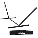 Zupapa Hammock Stand Fit for 12-15 Feet Hammock, 2 Person Heavy Duty 550 LBS Capacity with 2 Steel Chains 1 Carry Bag, Outdoor Indoor Use Steel Hammock Frame
