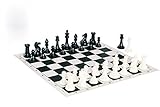 Quadruple Weight Tournament Chess Game Set - Chess Board Game with Staunton Ivory Chess Pieces, Black Vinyl Chess Board and Chess Strategy Guide