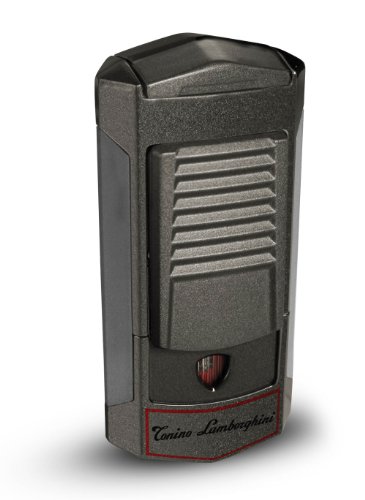 Tonino Lamborghini Sepang Metallic Grey with Red Lines Triple Torch Lighter