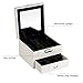 B.Catcher Jewelry Box Organizer for Women with Drawer and Lock White Travel Jewelry Case Medium Cosmetic Storage Holder
