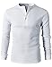 H2H Originals Men's Cotton Long Sleeve Henley White US S/Asia M (CMTTL045)