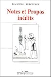 Notes et Propos inÃ©dits (French Edition) by 