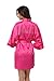 VogueBridal Women's Satin Rhinestone Short Wedding Kimono Robe